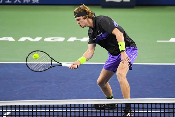 Andrej Rublev Orosz Profi Teniszező 2019 Harmadik Fordulóban Német Profi — Stock Fotó