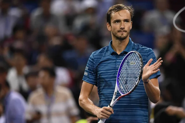 Rus Daniil Medvedev 2019 Rolex Şangay Masters Yarı Finalinde Yunan — Stok fotoğraf