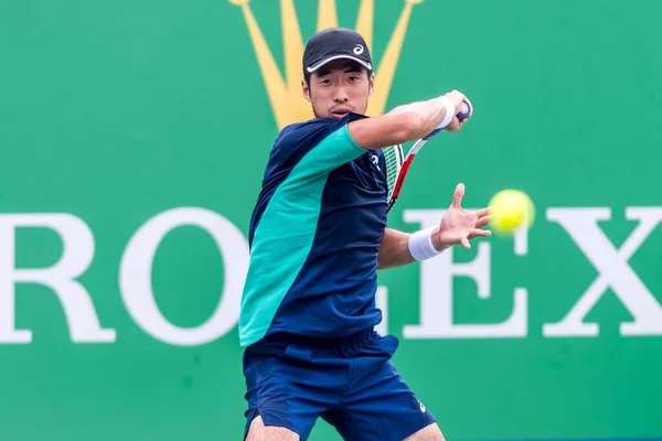 Joueur Tennis Professionnel Chinois Zhe Concourt Contre Joueur Tennis Professionnel — Photo