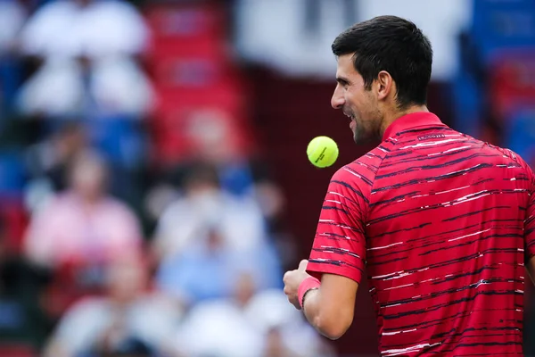 Der Serbische Tennisprofi Novak Djokovic Tritt Der Dritten Runde Des — Stockfoto