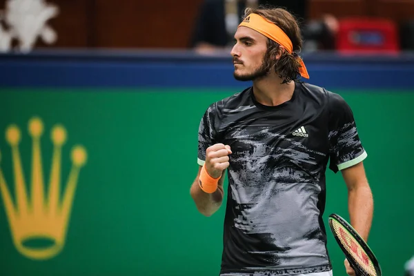 Greek Professional Tennis Player Stefanos Tsitsipas Competes Serbian Professional Tennis — ストック写真