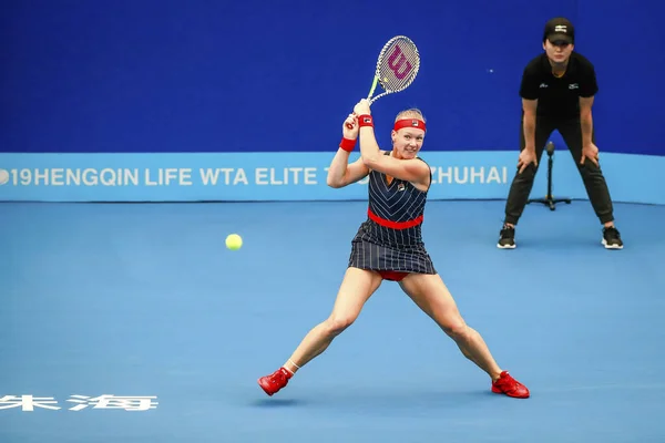 Tenista Profissional Holandês Kiki Bertens Compete Contra Tenista Profissional Bielorrusso — Fotografia de Stock