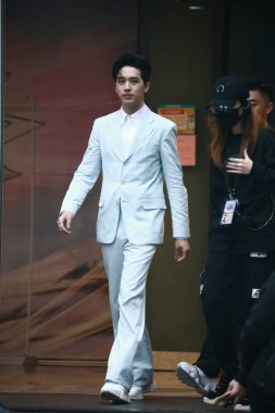 Chinese actor and singer-songwriter Xu Weizhou or Timmy Xu shows up in Changsha city, south China's Hunan province, 24 April 2020. clipart
