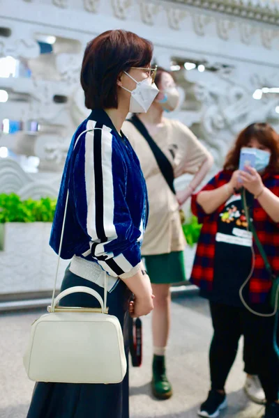 Cantora Atriz Chinesa Chen Shu Chega Aeroporto Pequim Pequim China — Fotografia de Stock