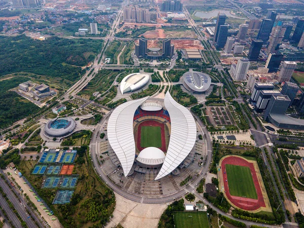 Antenn Utsikt Över Guangxi Sports Center Ett Sportkomplex Med Multi — Stockfoto