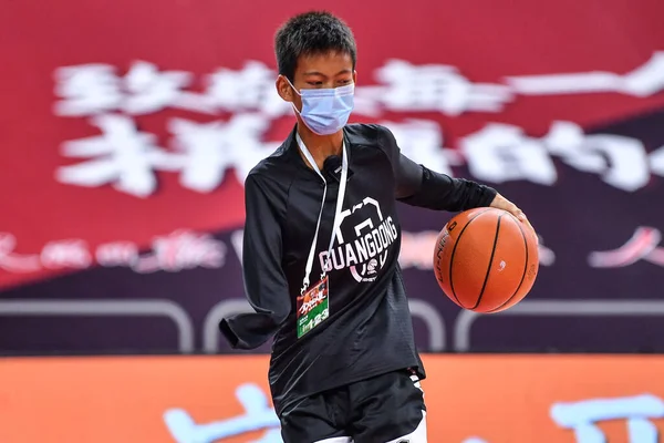 Zhang Jiacheng Μια Αίσθηση Στο Διαδίκτυο Νεανική Μπασκετμπολίστας Ένα Χέρι — Φωτογραφία Αρχείου
