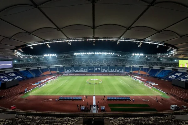 Vista Aérea Ceremonia Apertura Del Partido Ronda Superliga China 2020 — Foto de Stock