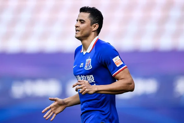 Futbolista Colombiano Giovanni Moreno Shanghai Groenlandia Shenhua Sonrisas Durante Partido — Foto de Stock