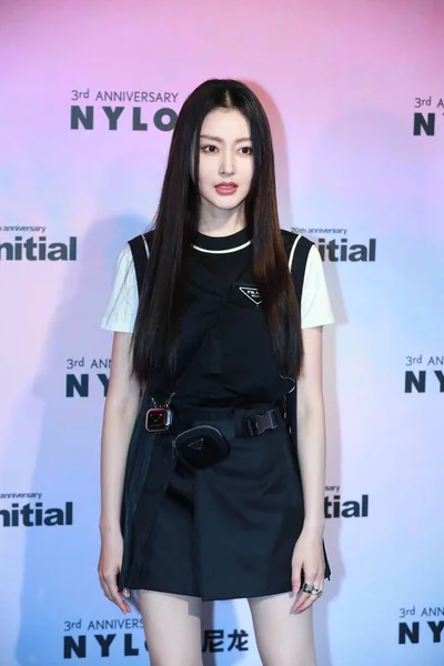 中国人女優 モデルの張天愛 張天愛 氏が2020年9月11日に上海で開催されるNyloon 3周年記念イベントに出席 — ストック写真