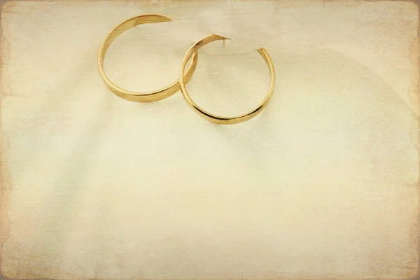 Wedding Rings Old Paper Texture Wedding Invitation Background — Stok fotoğraf