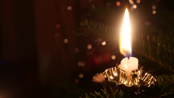 Small Christmas Candle Tree — Vídeo de Stock