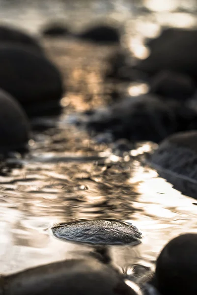 Scene with the river in autumnal colors and selective focus — Stock Photo, Image