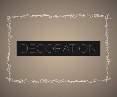 Söğüt dallarından yapılmış kare çerçeve. Paskalya dekorasyonvektör illüstrasyon