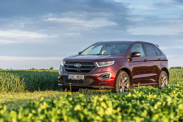 Ford Edge Sport Tdci Model Roku 2017 Czeskiej Drodze Obraz Stockowy