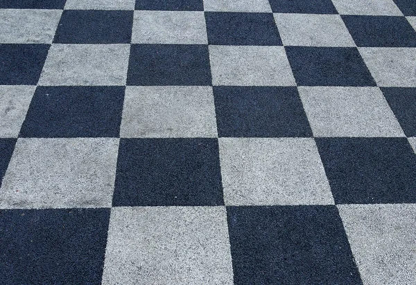 Schachbrettmuster Auf Dem Bürgersteig Hintergrund Mit Geometrischem Muster Auf Dem — Stockfoto
