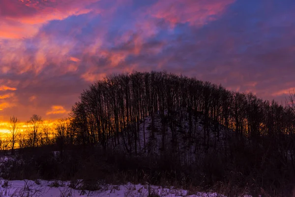 Krásný Západ Slunce Cloudscape Fialové Mraky — Stock fotografie