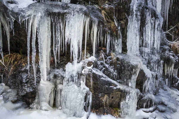 Hatalmas Hideg Jégcsapok Természet Háttér — Stock Fotó