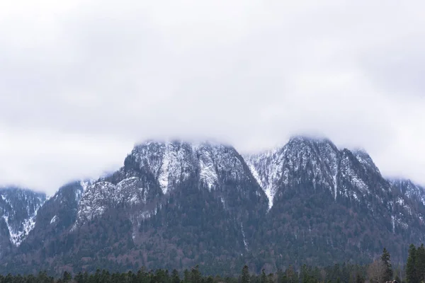 Increíble Vista Montaña Cubierta Nieve Esponjosa —  Fotos de Stock