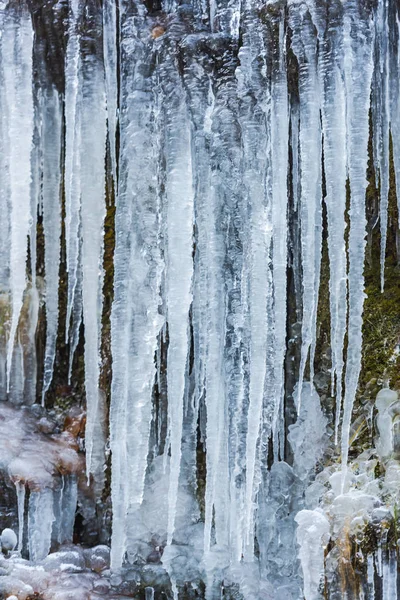 Obrovská Zima Rampouchy Pozadí Přírody — Stock fotografie