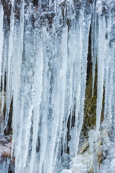 Obrovská Zima Rampouchy Pozadí Přírody — Stock fotografie