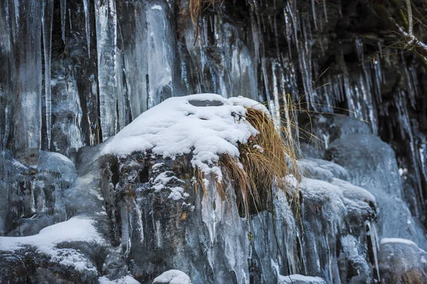 Stora Kalla Istappar Natur Botten — Stockfoto