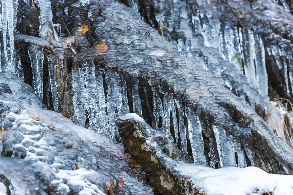 Obrovská Zima Rampouchy Pozadí Přírody — Stock fotografie