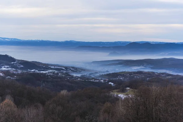 Geweldig Uitzicht Bergen Met Hoge Bomen — Stockfoto