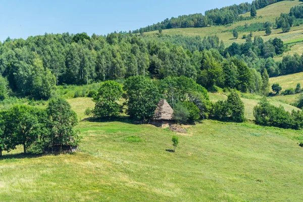 Faszinierende Natur Bergblick Mit Viel Grün Und Blauem Bewölkten Himmel — Stockfoto