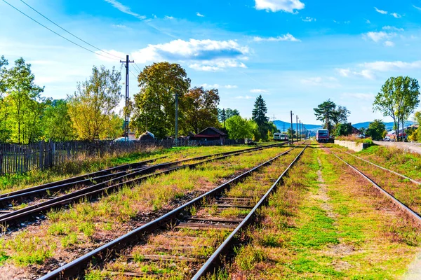 train road in countryside landscape, railroad
