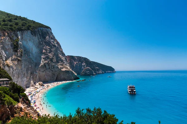 Vue Imprenable Sur Nature Avec Lagune Bleue Verdure — Photo