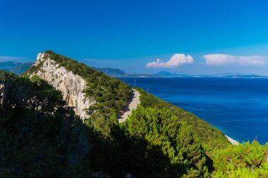 Büyüleyici doğa dağ manzaralı yeşillik ile