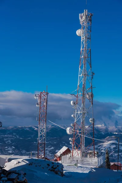 Torre Alta Tensione Cielo Blu — Foto Stock