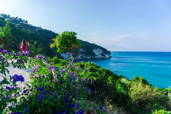 Vista Fascinante Natureza Com Lagoa Azul — Fotografia de Stock