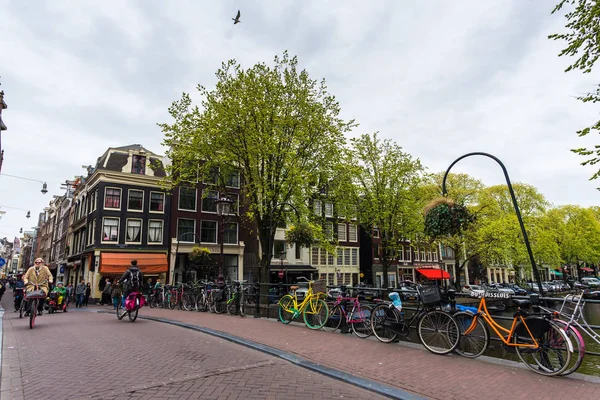 Hollanda Güzel Amsterdam Caddesi Avrupa — Stok fotoğraf