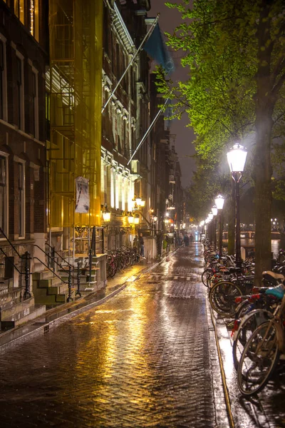 Nisan 2017 Amsterdam Şehir Gece Manzarası — Stok fotoğraf
