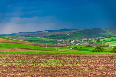 Kırsal alan ile güzel bir görünüm 