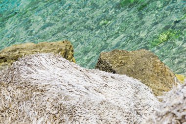 Büyük kayalar büyüleyici doğal deniz manzaralı