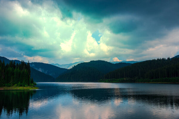 Amazing nature view with cloudy sky background