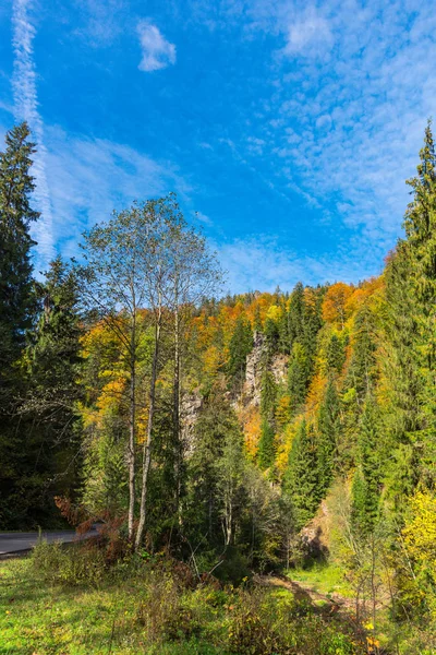 Nature Fascinante Vue Sur Montagne Avec Verdure Ciel Nuageux Bleu — Photo