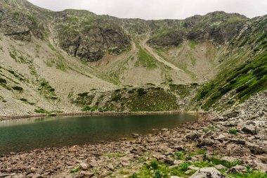 Dağlı ve nehirli dağ manzarası