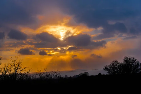 Vue Imprenable Sur Nature Avec Ciel Nuageux — Photo