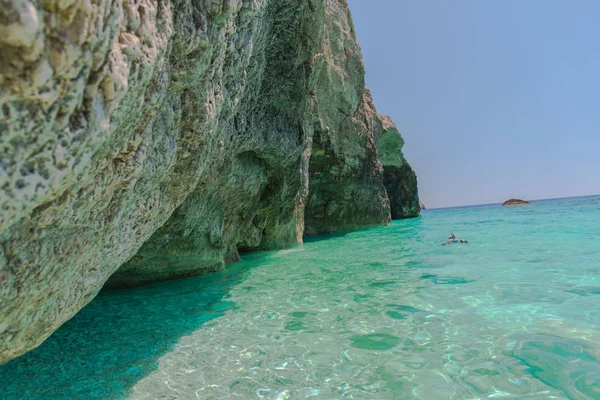 Fascinante Naturaleza Vista Rocosa Con Laguna Azul — Foto de Stock