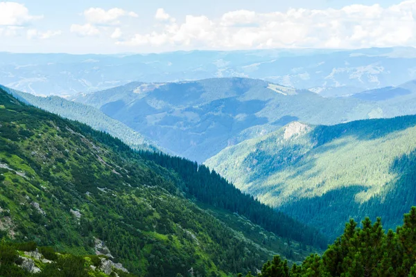 Fascinating Nature Mountain View Greenery Blue Cloudy Sky — Stock Photo, Image