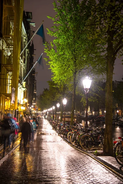 2017 阿姆斯特丹城市夜景 — 图库照片