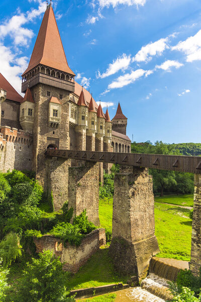 Amazing vintage castle building with greenery around