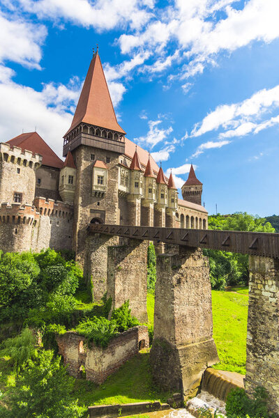 Amazing vintage castle building with greenery around