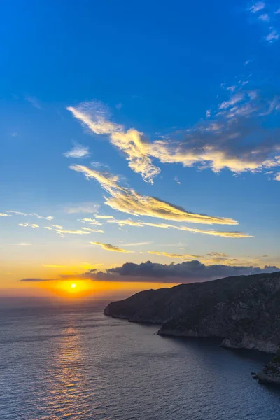 Bunte Erstaunliche Sonnenuntergang Auf Ganz Meer Hintergrund — Stockfoto