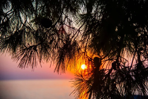 Puesta Sol Sobre Cielo Rojo — Foto de Stock