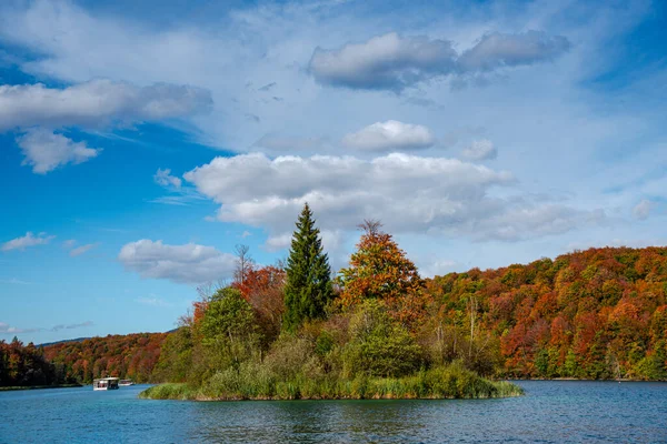 Paisaje Otoñal Con Árboles Lago —  Fotos de Stock