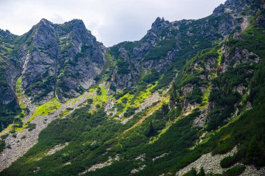 Dağlı ve mavi gökyüzü olan dağ manzarası